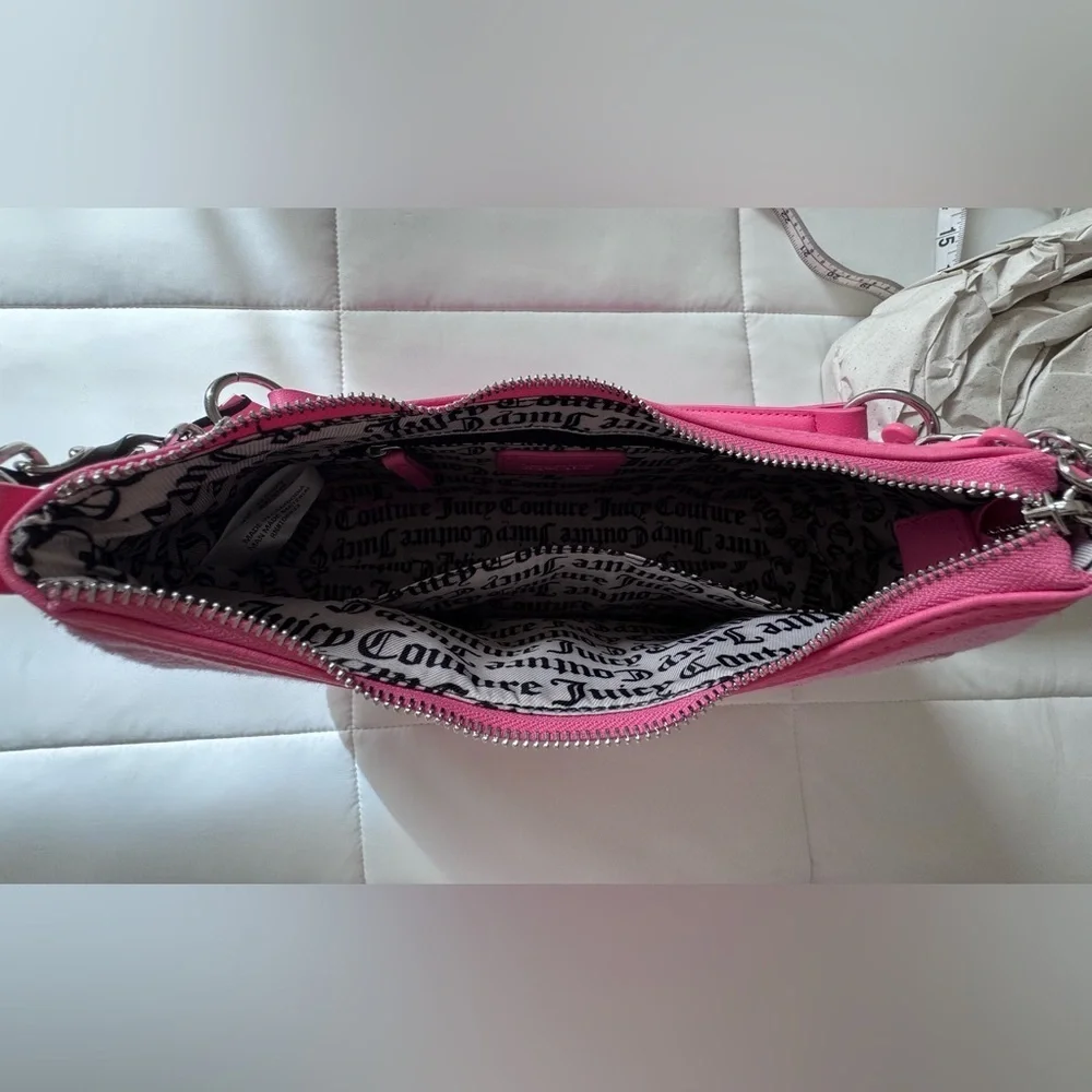 Juicy Couture Vibrant Pink Embroidered Y2K Shoulder Bag